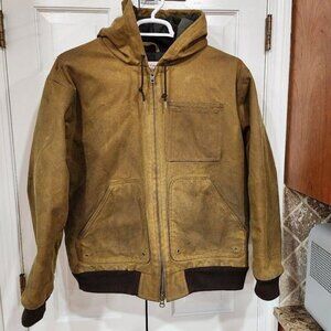 Filson Tin Cloth Foul Weather Hoodie - Medium - Dark Tan
